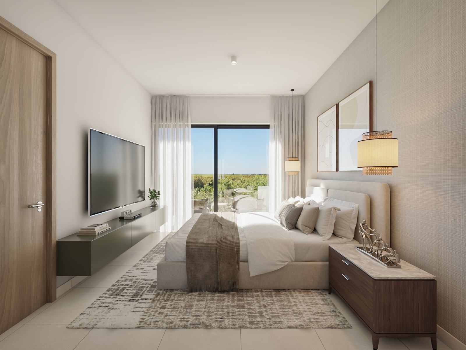 Master bedroom of an Ágata apartment