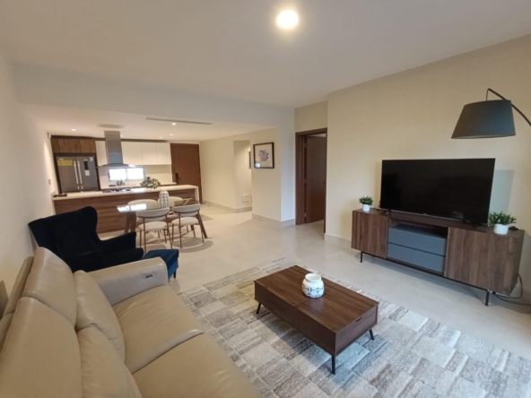Harmony Lounge 2-bedroom apartment living room and kitchen
